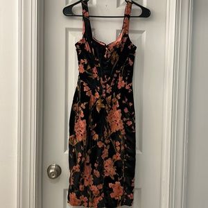 House of CB Velvet Black and Pink Corset Dress